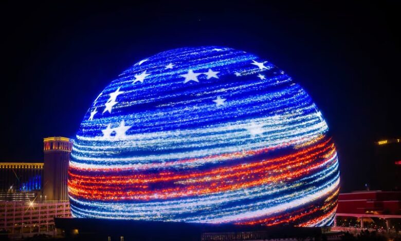 بزرگترین ساختمان کروی جهان با نمای بیرونی led