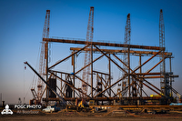 پیشرفت ۹۳ درصدی ساخت چهارپایه سکوی میدان گازی فرزاد ب