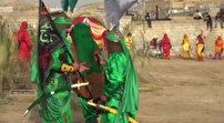 اجرای آیین تعزیه بزرگ شهادت امام حسین علیه السلام واقعه عاشورا در لنده