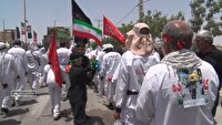 استقبال مردم بروجن از کاروان پیاده مشهد تا کربلا