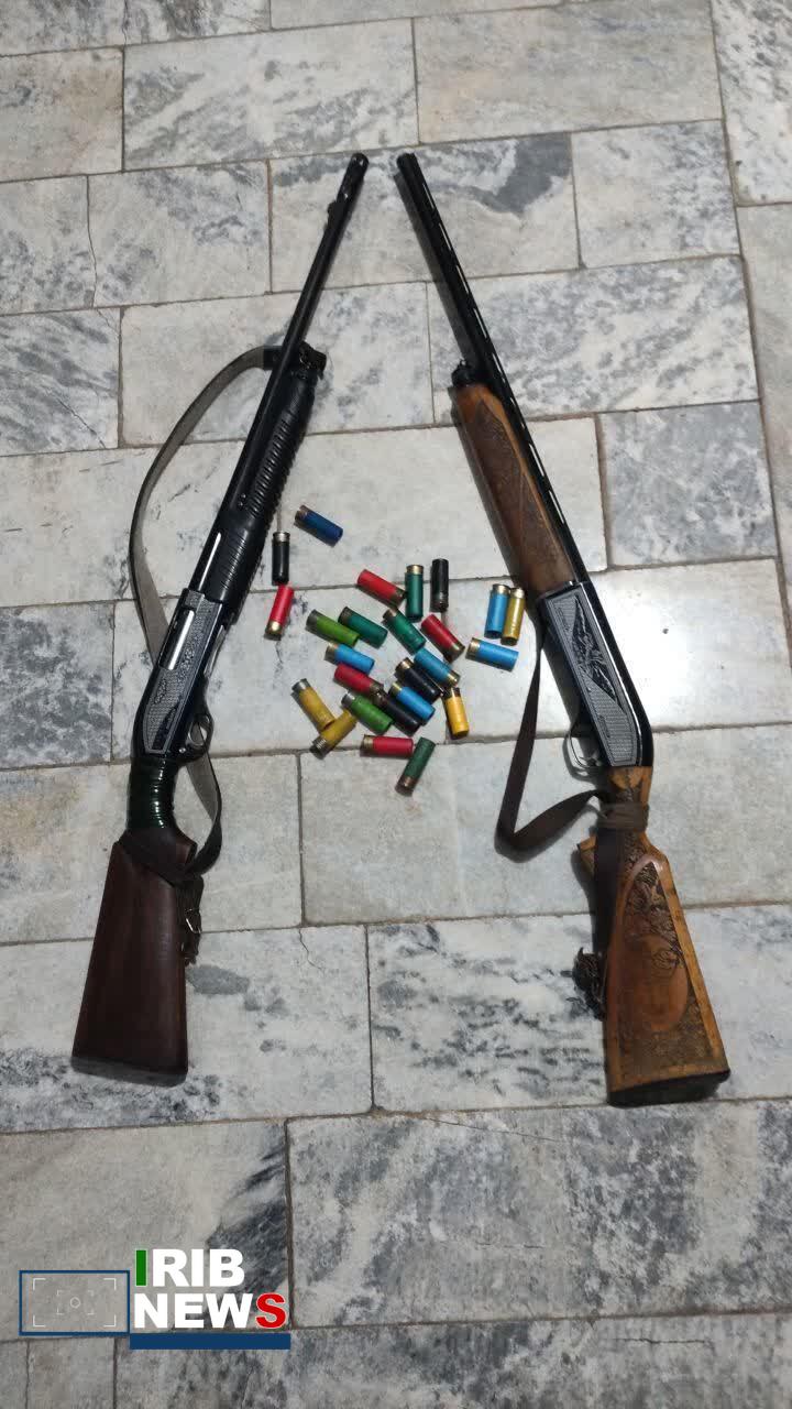 کشف دو قبضه اسلحه شکاری  از متخلفان زیست محيطی در شاداب کوه  پلدختر